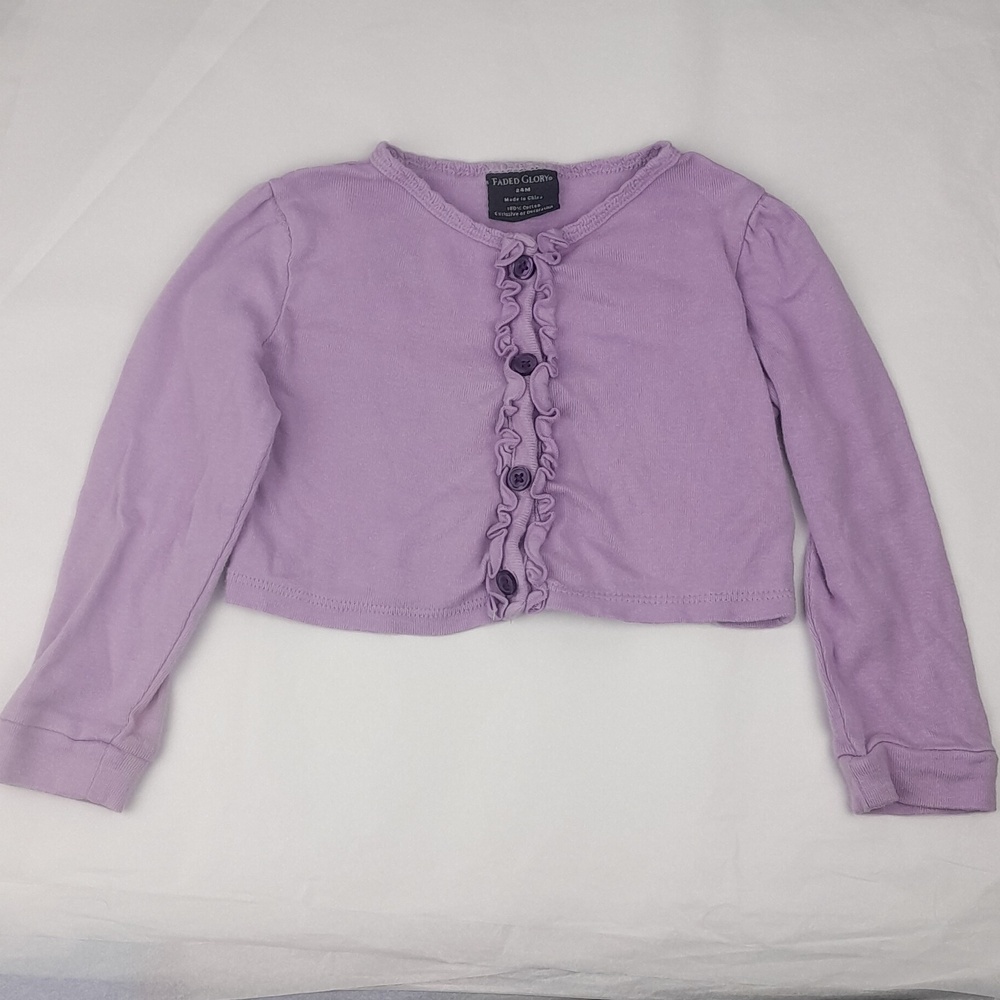 Free w/ Any Purchase- Faded Glory Light Lavender Purple Button Cover Up Sweater